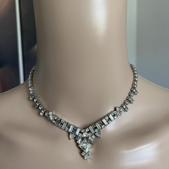 Vintage Signed Parco Rhinestone Necklace - Picture 1 of 5